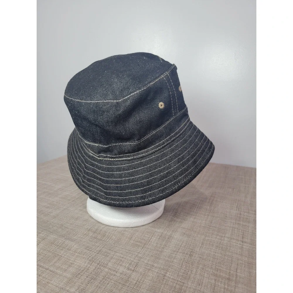GUESS Vintage Dark Wash Denim‎ Bucket Hat Embroidered Logo 9051MM6T OSFM Blue
